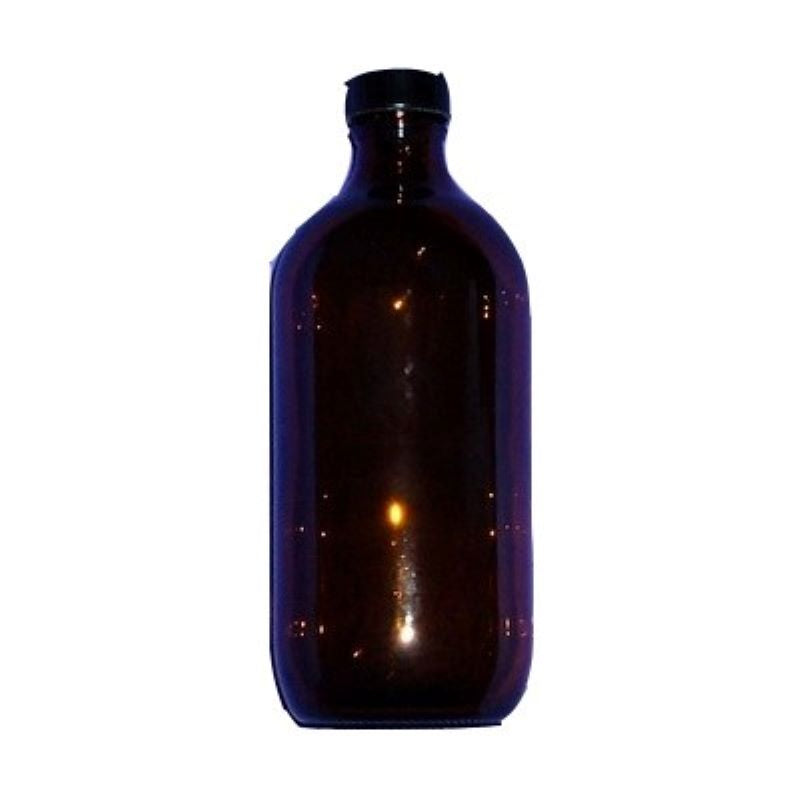 500mL amber glass bottle with black cap included