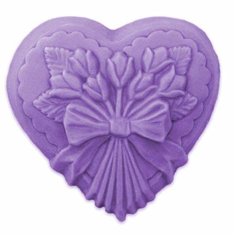 Heart with bow and tulips soap mould